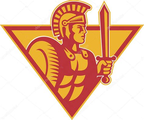 Roman Centurion Soldier With Sword And Shield Stock Vector Image By