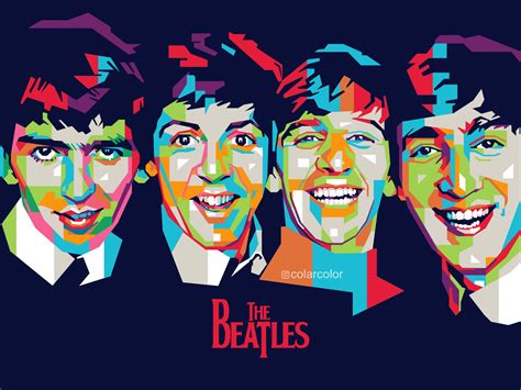 The Beatles In Wpap Pop Art By Colarcolor On Dribbble