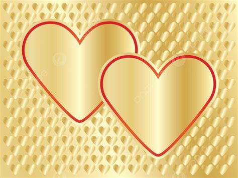 Golden Day Of Valentine Background Valentines Day Hearts Gold Vector