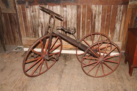 Antique 1800s Velocipede Bonecrusher Bicycle Tricycle Great Original