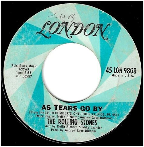 Rolling Stones The As Tears Go By London 45 Lon 9808 Single 7