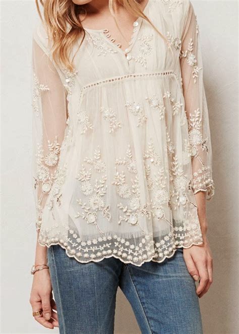 White Lace Beaded Top For Womens Closet Treats Pinterest