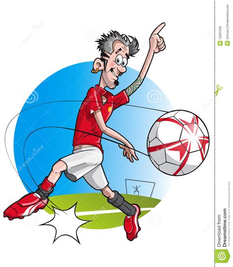 Cartoon Football Player Stock Vector Illustration Of Kick