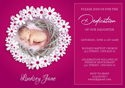 Baby Dedication Invite Template Postermywall