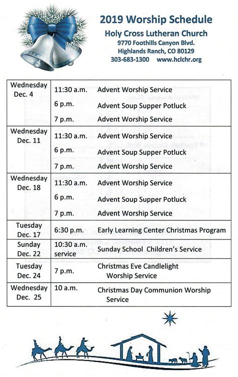 Christmas Worship Schedule And Info Holy Cross Lutheran Church