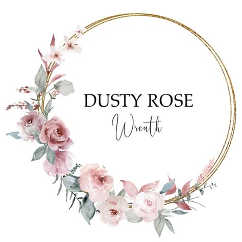 Dusty Rose Watercolor Flower Wreath Dusty Pink Wedding Shower Etsy