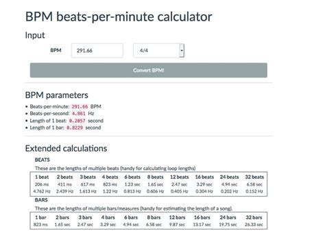 Bpm Beats Per Minute Calculator Music Composition Beats