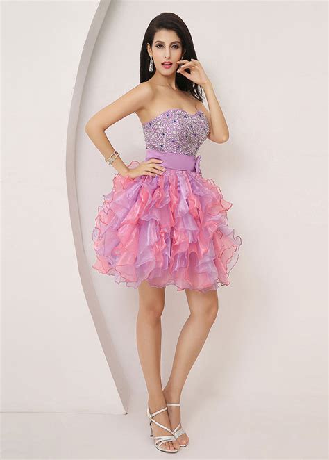 Attractive Organza Sweetheart Neckline Short Ball Gown Homecoming