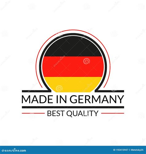 Made In Germany Logo Or Badge With German Circle Flag Best Quality