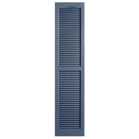 Alpha 2 Pack Blue Louvered Vinyl Exterior Shutters Common 14 In X 75