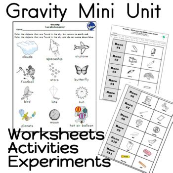 Isaac newton began the definition of gravity. Gravity Unit and Worksheets Kindergarten by Sailing ...