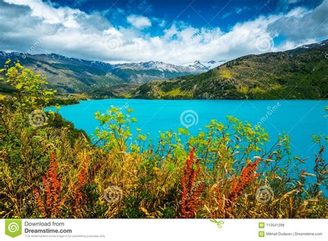 Lake With Turquoise Water Stock Photo Image Of Cloud 113541298
