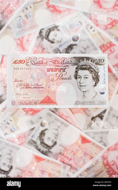 Fifty Pound Notes Sterling Stock Photo Alamy