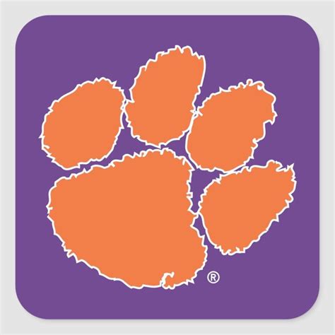 The Clemson Logo Is Shown On An Orange And Purple Background With White Letters That Spell Out
