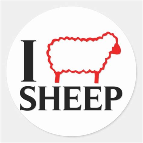 I Love Sheep Classic Round Sticker Zazzle