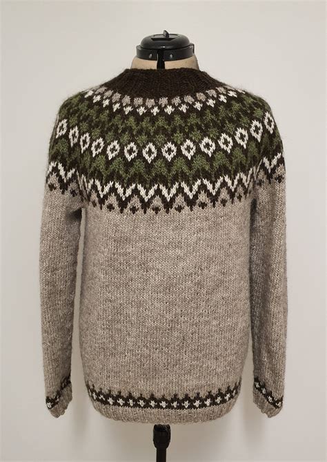 Knitted Icelandic Wool Sweater Etsy
