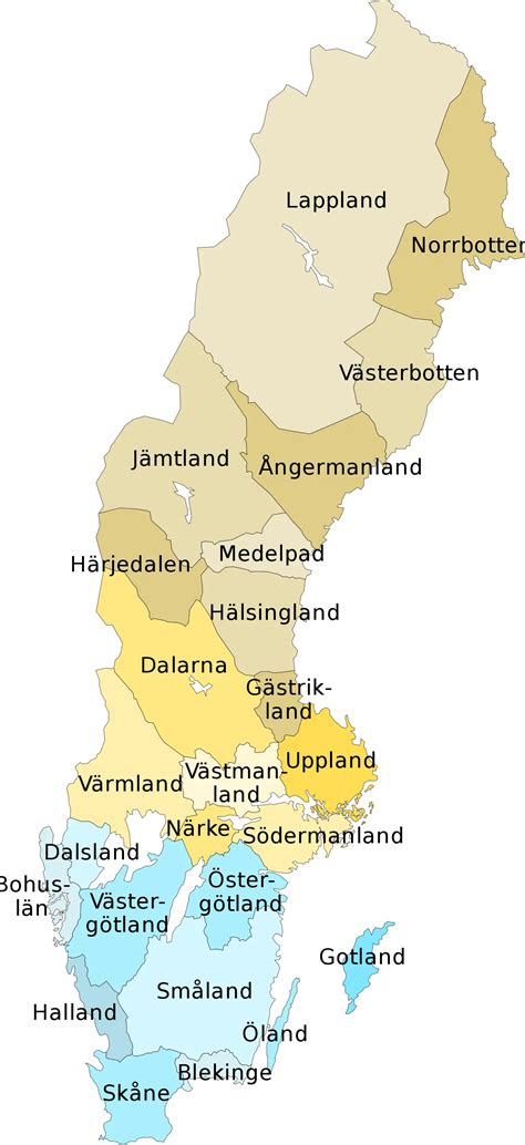 Schweden Karte Provinzen