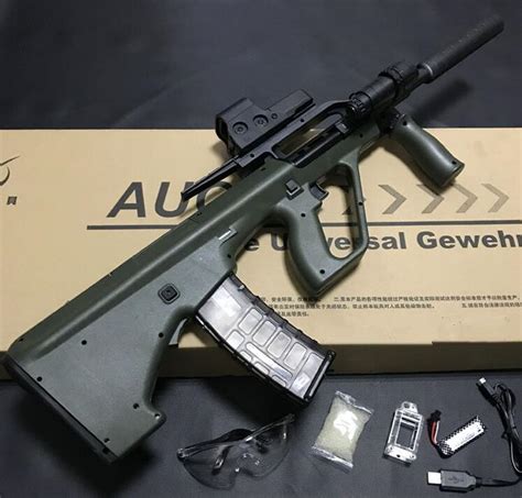2021 Aug Army Green Gel Ball Gun Toy Electric Blaster Shooter Gun Rifle