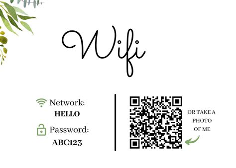 Wifi Qr Code Printable Sign Wifi Code Wifi Password Sign Etsy Wifi