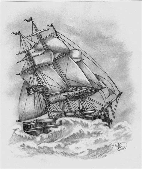 Pirate Ship By Winstonscreator On Deviantart Boat Drawing Ship