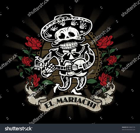 Day Of The Dead Mariachi Skeleton Stock Vector 83860195