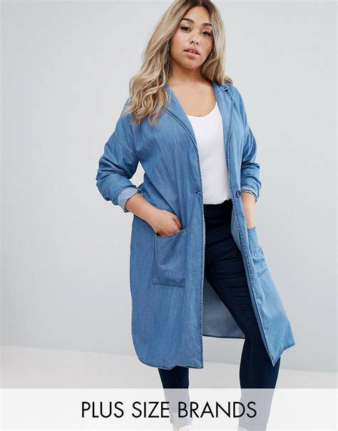 Love This From Asos Denim Duster Coat Plus Size Outfits Denim Duster