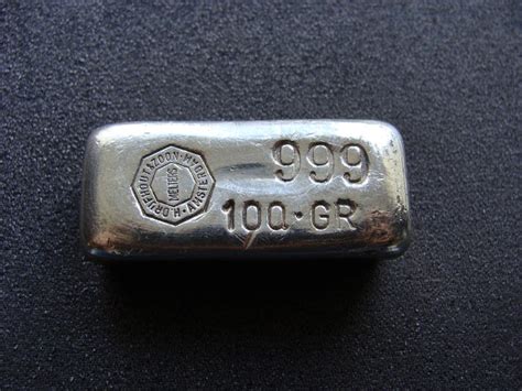 Silver Bar 100 Gram Drijfhout And Zoon In The Shape Of Catawiki