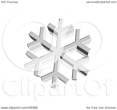 Royalty-Free (RF) Clipart Illustration of a 3d Silver Snowflake On ...