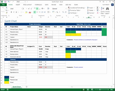 Simple Excel Project Management Template Molifive