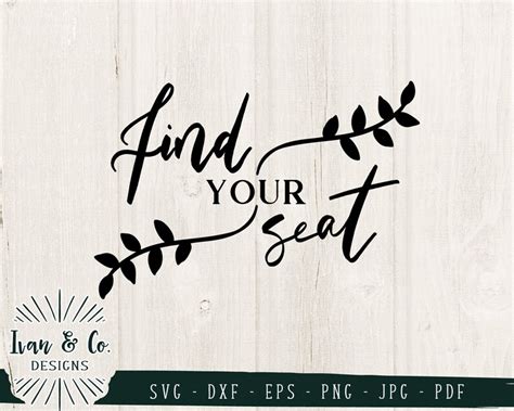Svg Files Find Your Seat Svg Wedding Svg Seating Chart Etsy