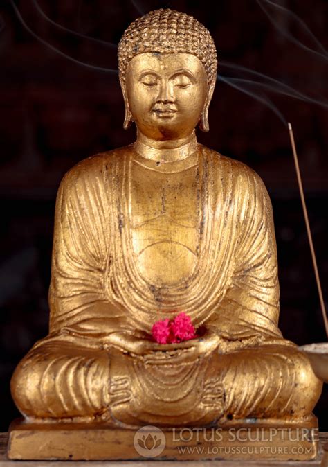 Japanese Style Buddha Statue Meditating In Dhyana Mudra Wearing Full