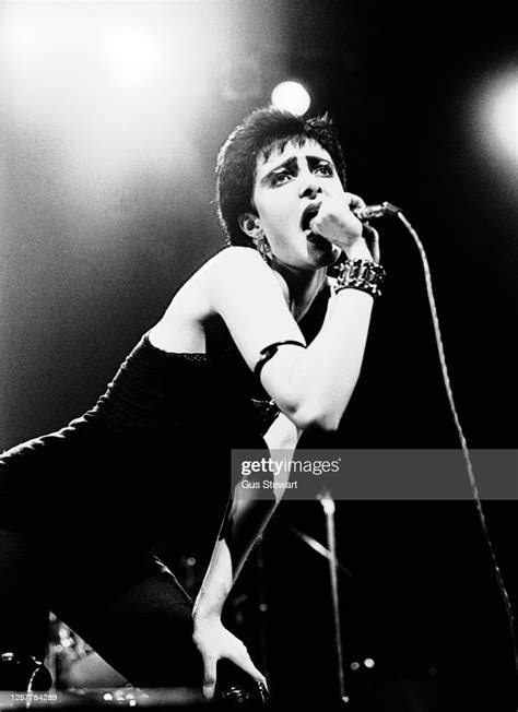 siouxsie sioux of siouxsie and the banshees performs on stage at the news photo getty images
