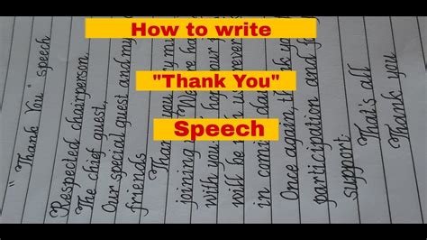How To Write Ending Speech Thank You Speech Writing English