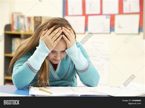 Stressed Schoolgirl Image And Photo Free Trial Bigstock