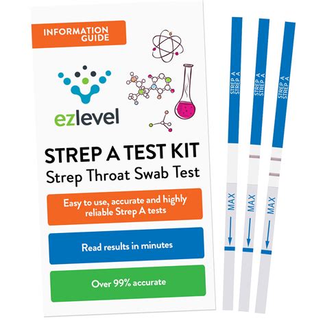 Ez Level Strep A Test Strips Kit For Strep Throat Testing 25 Tests