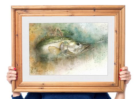 Snook Art Print Watercolor Style Wall Décor Fish Art Fishing Etsy
