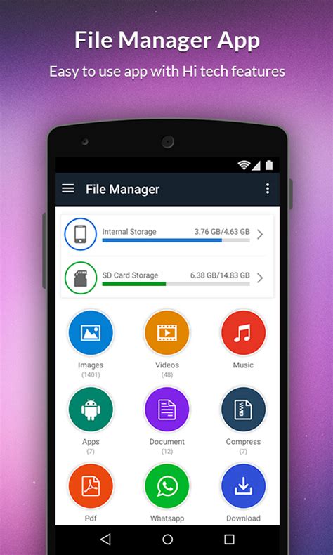100% safe and virus free. File Manager HD Android App - Free APK by Quantum4U Lab Pvt. Ltd.