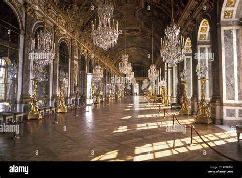1993 Historical Hall Of Mirrors Versailles Palace France Stock Photo