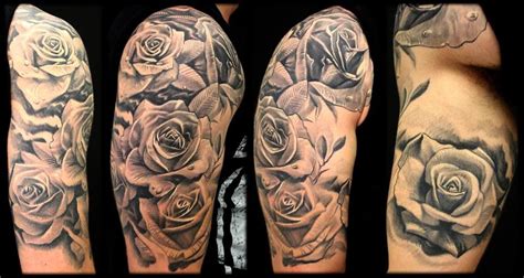 Below, you'll find a number of amazing full sleeve tattoo ideas, including hot tribal, dragon, skull, rose, lion, cross, and family tattoos. » My Finished Rose Half Sleeve by Alex @ Blancolo Tattoos ...