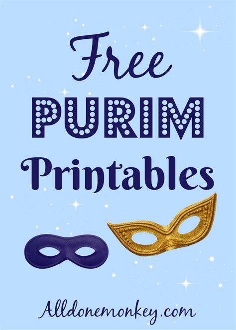 Free Purim Printables All Done Monkey