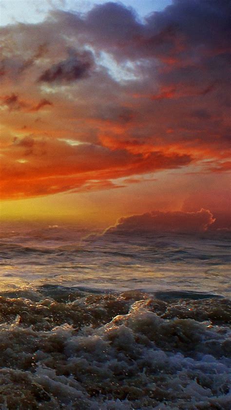 Free Download Ocean Beach Sunset Hd Iphone 5 Wallpapers