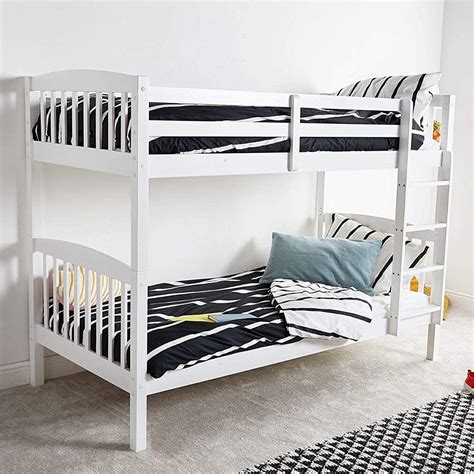 White Wood Bunk Bed Split Into 2 Single Beds