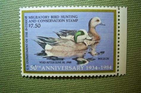 Us Rw Mnh Og Th Anniversary Duck Stamp Ebay