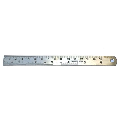 Groz 01330 6 English Metric Ruler Stainless Steel Ruler