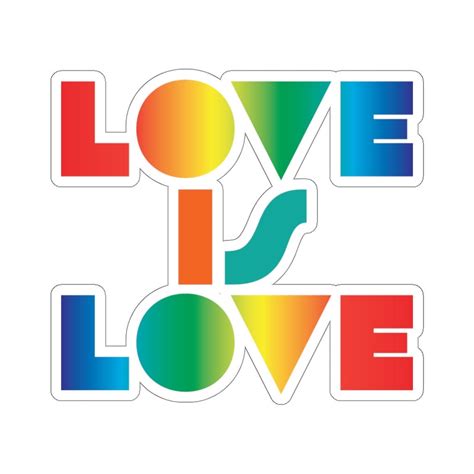 Love Is Love Sticker Rainbow Etsy España