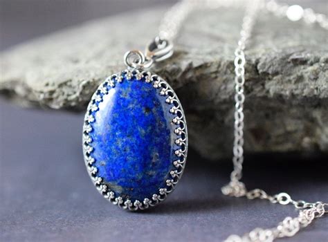Lapis Lazuli Necklace Lapis Necklace Dark Blue By Msbsdesigns Gold