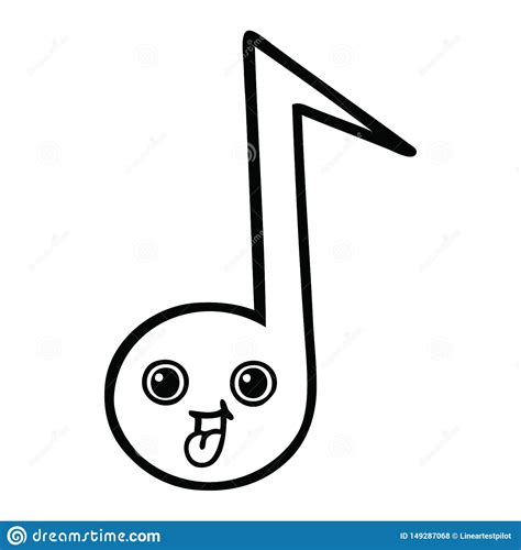 Line Drawing Cartoon Musical Note Stock Vector Illustration Of Clip