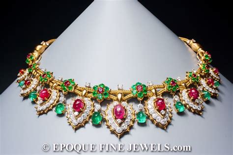 Van Cleef And Arpels A Magnificent Ruby Emerald And Diamond Necklace
