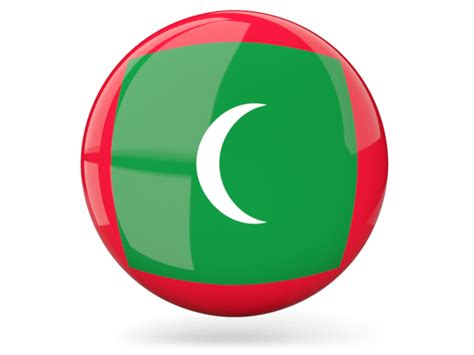 Glossy Round Icon Illustration Of Flag Of Maldives