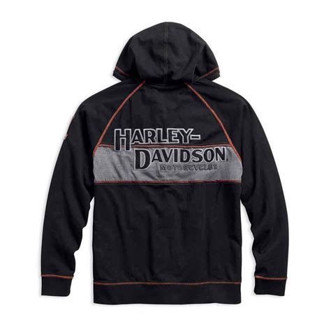 Now you can look and feel like the true harley davidson fan you are. Harley-Davidson Mens Iron Block Distressed Zippered Hoodie